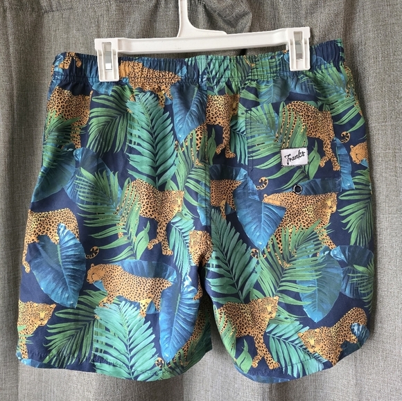 Franks Australia JUNGLE CAT Blue Mens Swim Trunks Size XL NEW - Picture 2 of 6